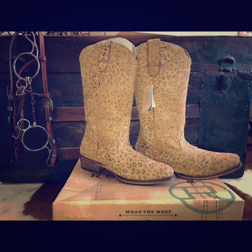 Roper Leopard Sued Fuffout Boots